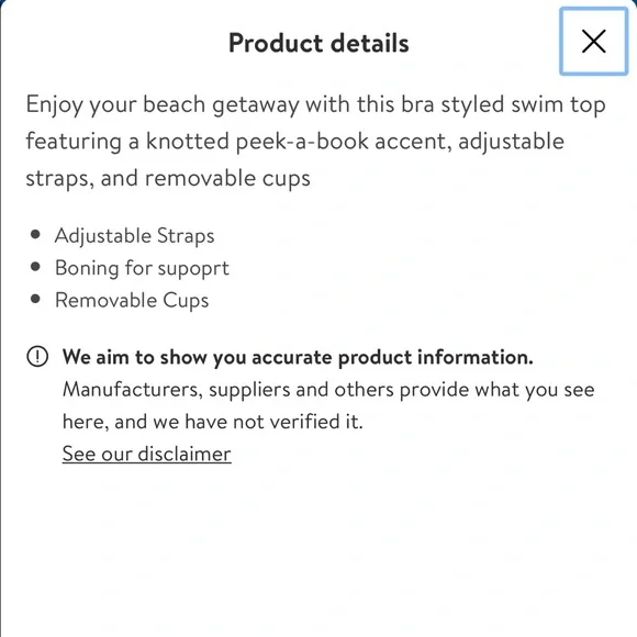 New Time and Tru Black and White Abstract Dots Double Knot Swim Top - Picture 2 of 9